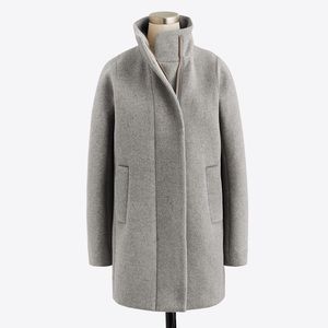 Light gray J. Crew City Coat. Size 6